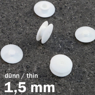 Nity zatrzaskowe plastikowe biały  | 1.5 mm
