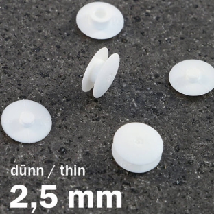 Nity zatrzaskowe plastikowe biały | 2.5 mm