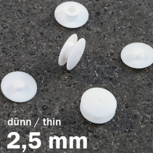 Nity zatrzaskowe plastikowe biały  | 2.5 mm