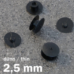 Nity zatrzaskowe plastikowe czarny  | 2.5 mm