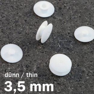Nity zatrzaskowe plastikowe biały | 3.5 mm