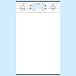 Torebki strunowe z otworem typu euro, folia PE 50 µm | 70 x 100 mm