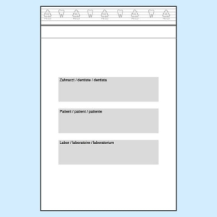 Torebka strunowa dla dokumentacji dentystycznej, z dodatkową kieszonką, folia PE 50 mikronów 