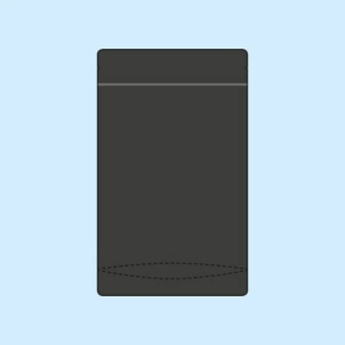 Torebki stojące, materiał PET, ALU, PE 85 x 140 mm | czarny