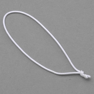Gumka tekstylna z węzełkiem 60 mm | biały