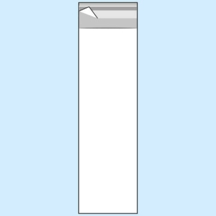 Torebki z klapką, folia OPP 50 x 180 mm 