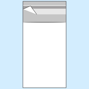 Torebki z klapką, folia OPP 60 x 120 mm 