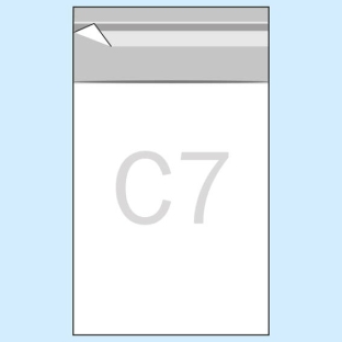 Torebki z klapką, folia OPP 87 x 116 mm - C7 