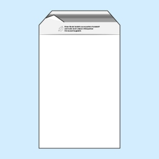 Torebki z klapką, folia PE 165 x 220 mm - recyklingu  | 50 µm
