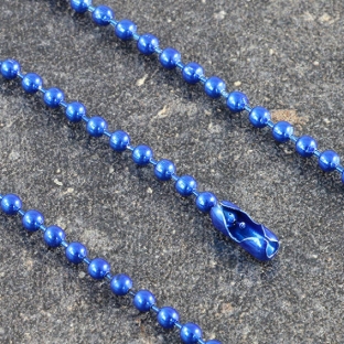 Łańcuszek kulkowy 102 mm, średnica kulki 2,4 mm, kolor niebieski 