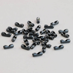 Łączniki do łańcuszków kulkowych, 2.4 mm, kolor czarny, metalowe 