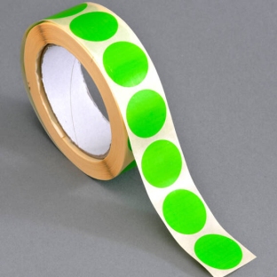 Kolorowe papierowe kółka samoprzylepne jasnozielony | 30 mm