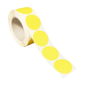 Kolorowe papierowe kółka samoprzylepne żółty | 40 mm