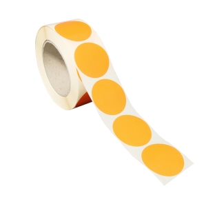 Kolorowe papierowe kółka samoprzylepne pomarańczowy | 40 mm