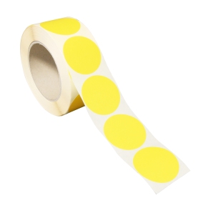Kolorowe papierowe kółka samoprzylepne żółty | 50 mm