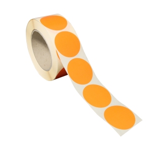 Kolorowe papierowe kółka samoprzylepne pomarańczowy | 50 mm