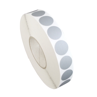 Kółka samoprzylepne płócienne, tekstylne, kolor srebrny 30 mm | 2000 szt |  