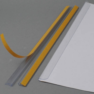 Listwy wsuwane A4, kolor przezroczysty, samoprzylepne, 3-4 mm 