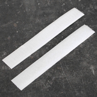 Taśma rzepowa samoprzylepna w odcinkach, haczyki + pętelki 20 x 150 mm | biały