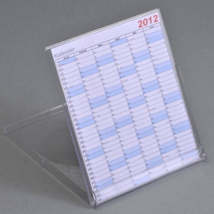 Stojaki do kalendarzy, format opakowania na płyty CD, 125 x 142 x 9 mm, kolor przezroczysty 