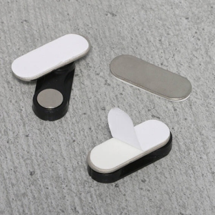 Zatrzask magnetyczny do etui na identyfikatory, samoprzylepny 33 x 12 x 6,5 mm, podstawa: 33 x 12 x 1 mm | 