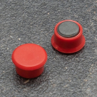 Magnes biurowy, okrągły 13 mm | czerwony