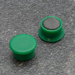 Magnes biurowy, okrągły 13 mm | zielony