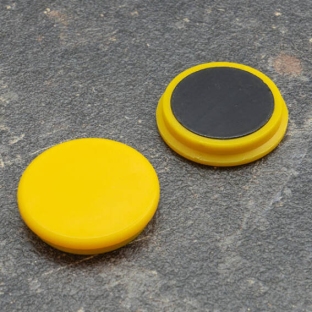 Magnes biurowy, okrągły 32 mm | żółty