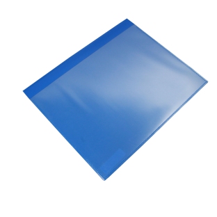 Kieszonki magnetyczne z klapką dla formatu A4, z 1 paskiem magnetycznym, otwarty długi bok, PP, kolor niebieski 