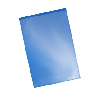 Kieszonki magnetyczne dla formatu A4, z 1 paskiem magnetycznym, otwarty krótki bok, PP, kolor niebieski 