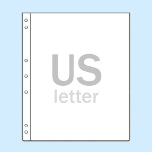 Koszulki na dokumenty w rozmiarze US-Letter, miękka folia PVC 140 mikronów 