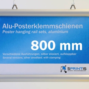 Aluminiowe listwy plakatowe z 2 zawieszkami, zestaw (1 komplet) 800 mm
