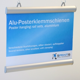 Aluminiowe listwy plakatowe z 2 zawieszkami, zestaw (1 komplet) 