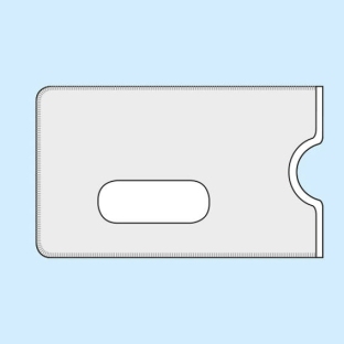 Etui na karty kredytowe, otwarty długi bok 59 x 88 mm, folia przeźroczysta, szroniona 