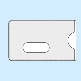 Etui na karty kredytowe z ochroną RFID, otwarty długi bok, 59 x 88 mm, kolor biały 