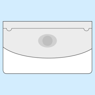Kieszonki na wizytówki, samoprzylepne (częściowo), folia PP, 105 x 60 mm, z klapką 