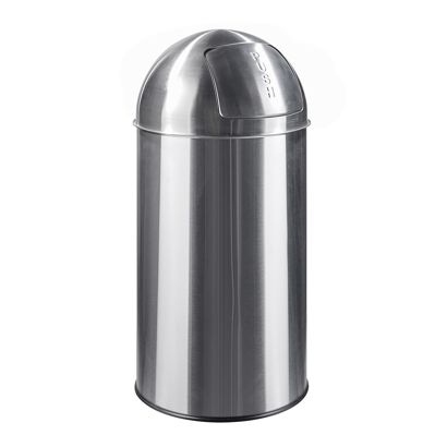 Kosz z klapą, stal nierdzewna matowa srebrna 50 l