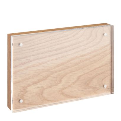 Magnetyczna ramka na zdjęcia akrylowa/dębowa 100 x 150 mm