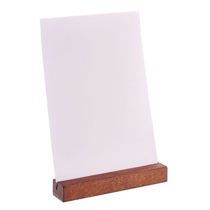 Stojak na menu z drewnianą podstawą null | null | 150 mm | null