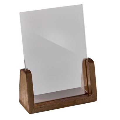 drewniany stojak na menu LignoLine orientacja pionowa | A6 | drewno orzechowe, akryl (PMMA)