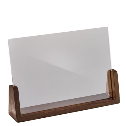 drewniany stojak na menu LignoLine poziomo | A5 | drewno orzechowe, akryl (PMMA)