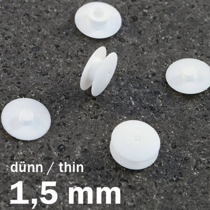 Nity zatrzaskowe plastikowe biały | 10 mm | 1,5 mm