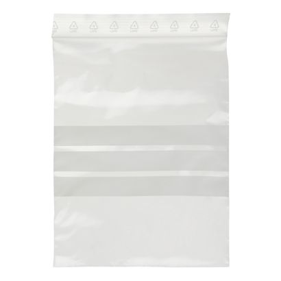 Woreczki strunowe z paskiem do opisu, folia PE 160 x 220 mm | 90 µm