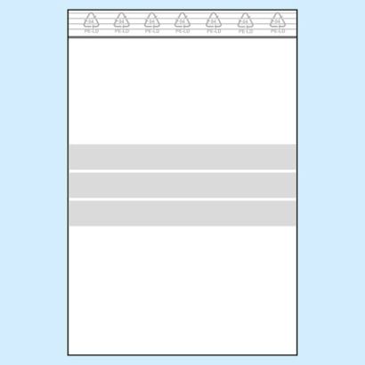 Woreczki strunowe z paskiem do opisu, folia PE 160 x 220 mm | 90 µm