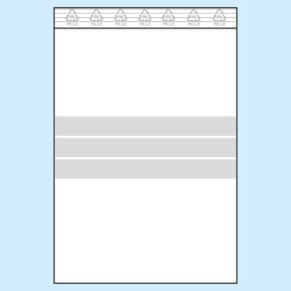 Woreczki strunowe z paskiem do opisu, folia PE 180 x 250 mm | 90 µm