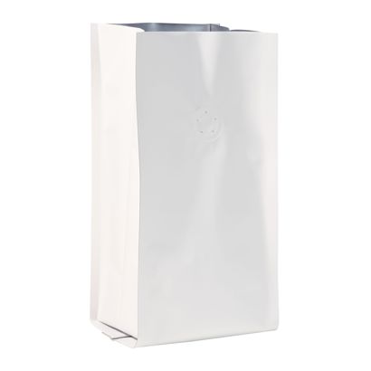 Worek na kawę z zaworem aromatycznym, biały 245 x 100 mm