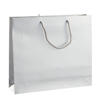 Torba na prezenty, z połyskiem srebro | 40 x 35 x 10 cm