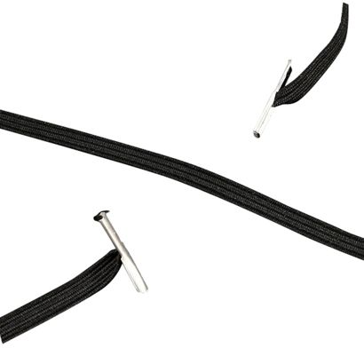 Gumka introligatorska płaska z dwoma metalowymi zakuwkami czarny  | 340 mm