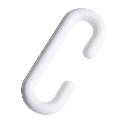 Haczyki typu C, długość 38 mm, plastikowe, kolor biały null