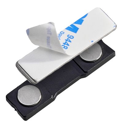 Zatrzask magnetyczny do etui na identyfikatory, samoprzylepny null | 45 x 13 mm